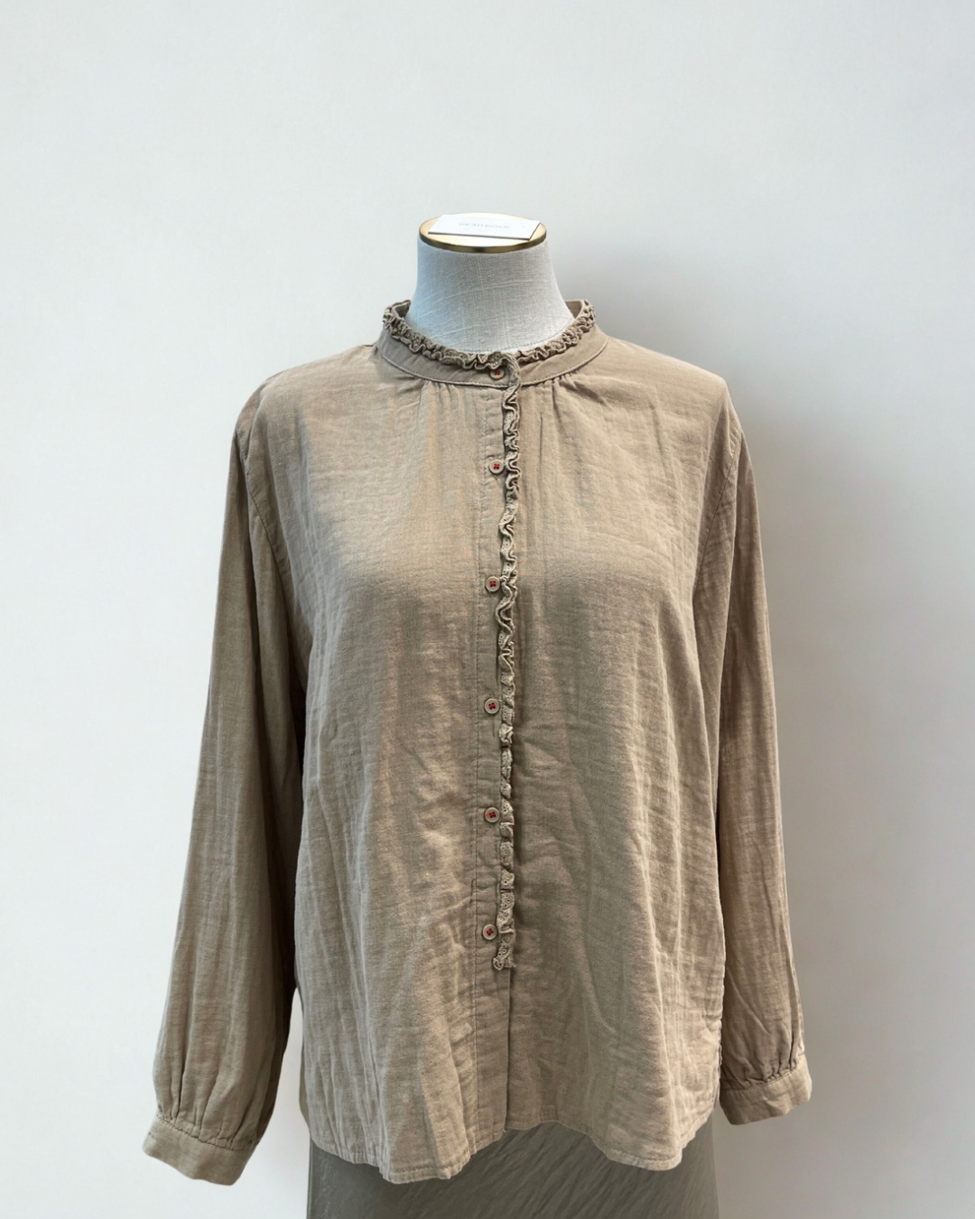 Ruffle Collar Cotton Blouse