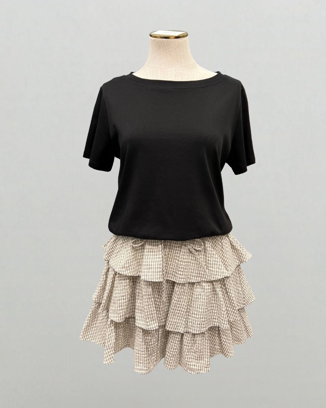 Ribbon Checked Skirt