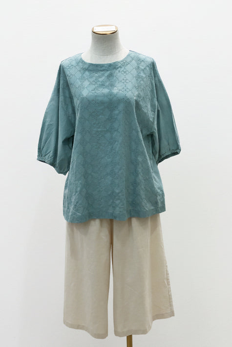 Geometric Cotton Blouse