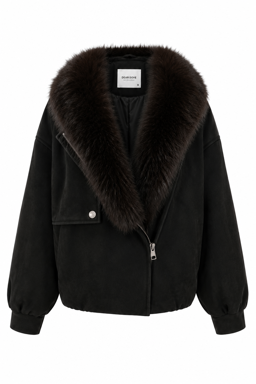 Donna Suede Jacket with Fur Collar