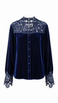 Ariana Lace Velvet Blouse