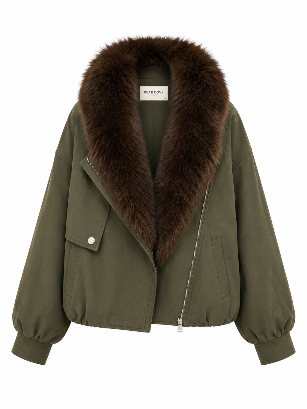 Donna Suede Jacket with Fur Collar