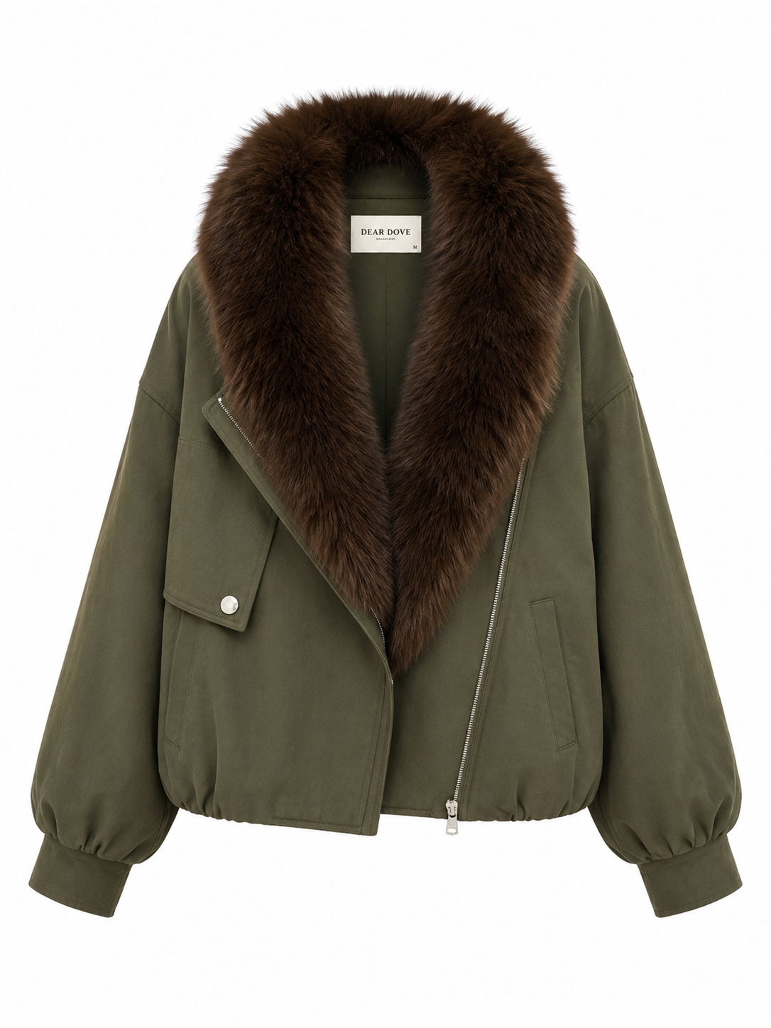 Donna Suede Jacket with Fur Collar