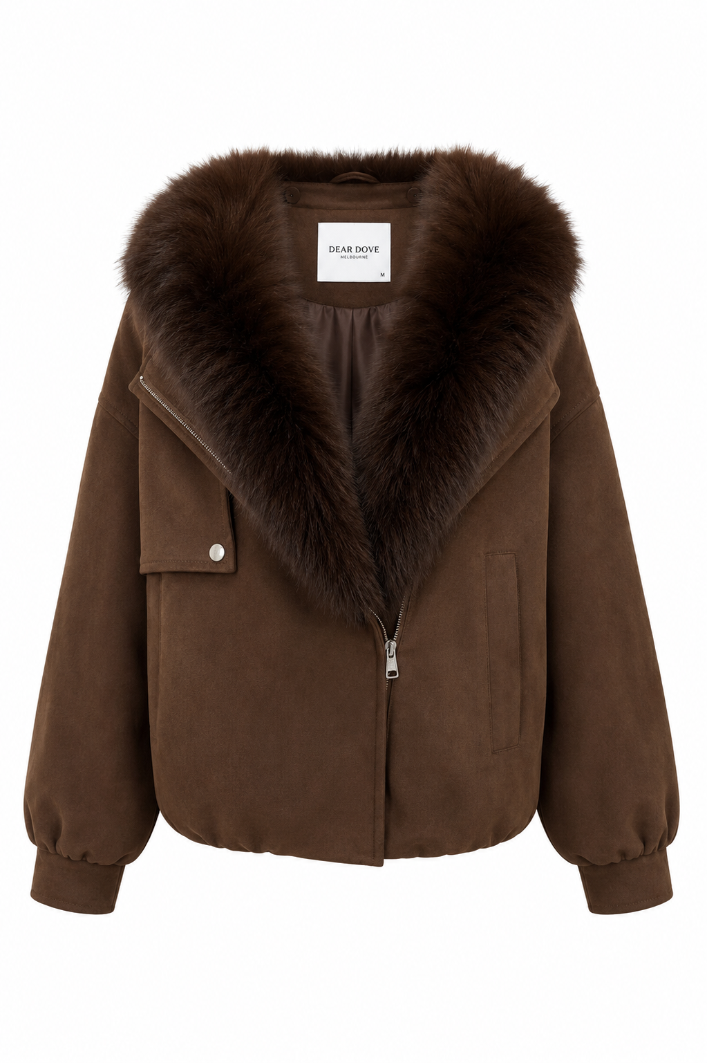 Donna Suede Jacket with Fur Collar